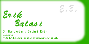 erik balasi business card