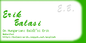 erik balasi business card